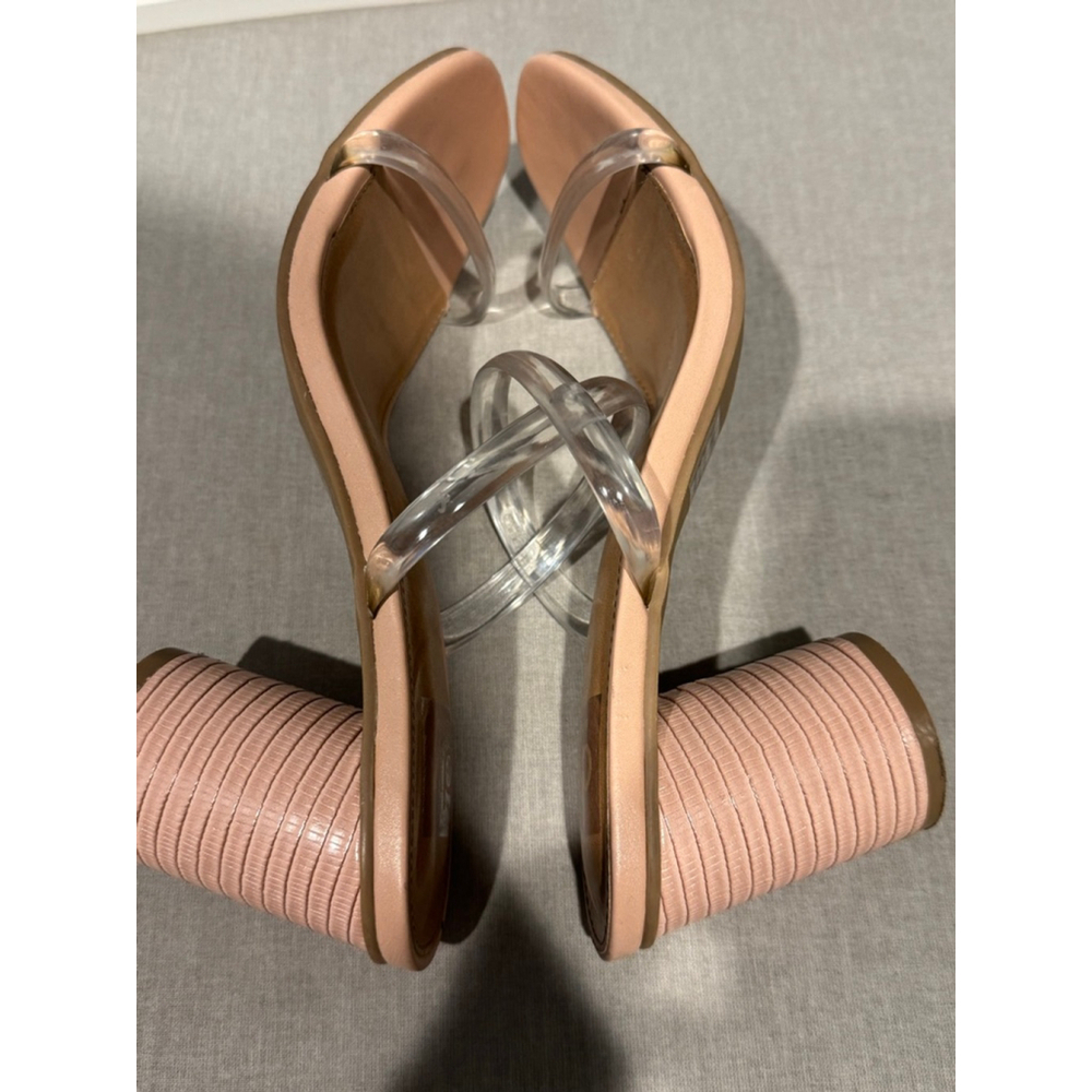 Women's Dolce Vita Nude Clear Strap Block Heel Sandals Size 9 - Picture 6 of 10